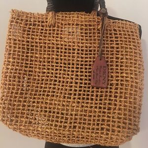 DKNY Natural Woven Tote Bag